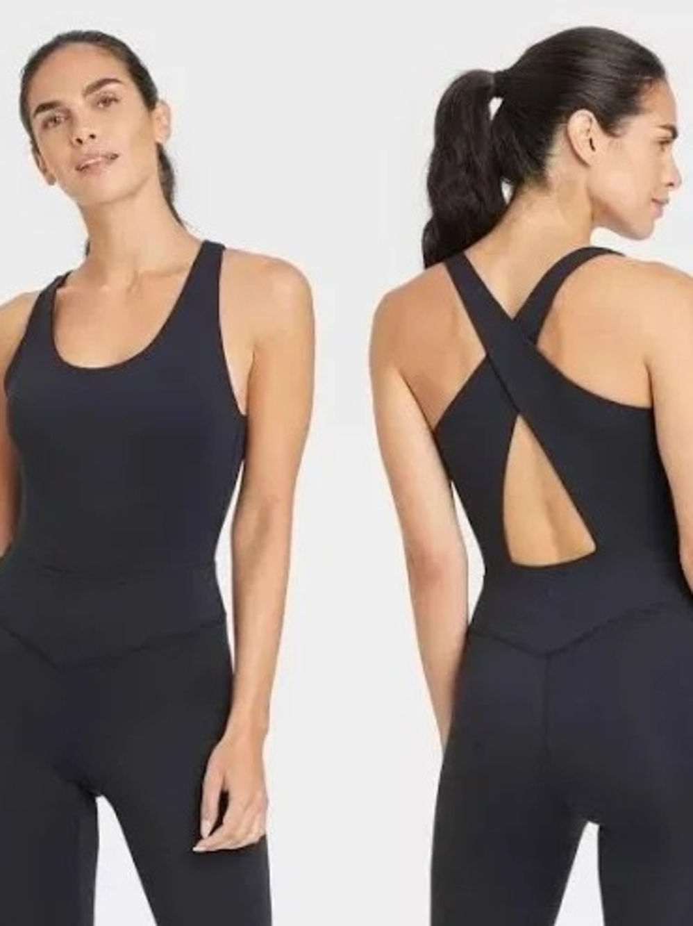JoyLab Black Cross-Back Tank Jumpsuit